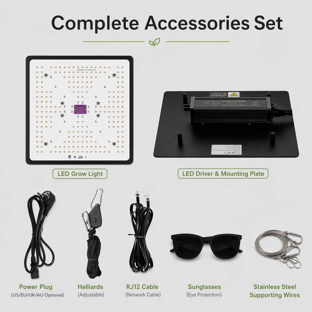 Full Spectrum Quantum Board LED Grow Light,100W Smart Dimmable & High PPFD for Indoor Plants Seedling Vegetables Bloom