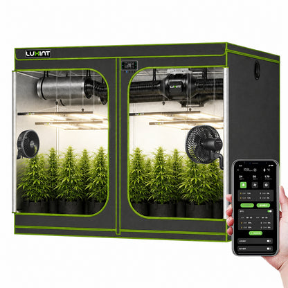 2026 LUXINT® 10’x 10′ Complete Grow Tent Kit丨4 x 720W Full Spectrum LED Grow Light丨8” Ventilation System x 2 | 6” Clip Fan x 2 | with Smart Controller