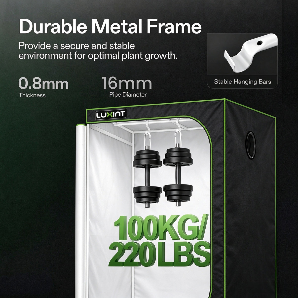 LUXINT 4x4 Starter Grow Tent Kit – 360W LED, 6" Inline Fan & Carbon Filter for Beginners