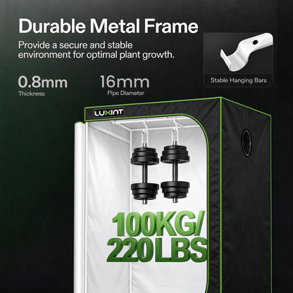 LUXINT 4x4 Starter Grow Tent Kit – 360W LED, 6" Inline Fan & Carbon Filter for Beginners