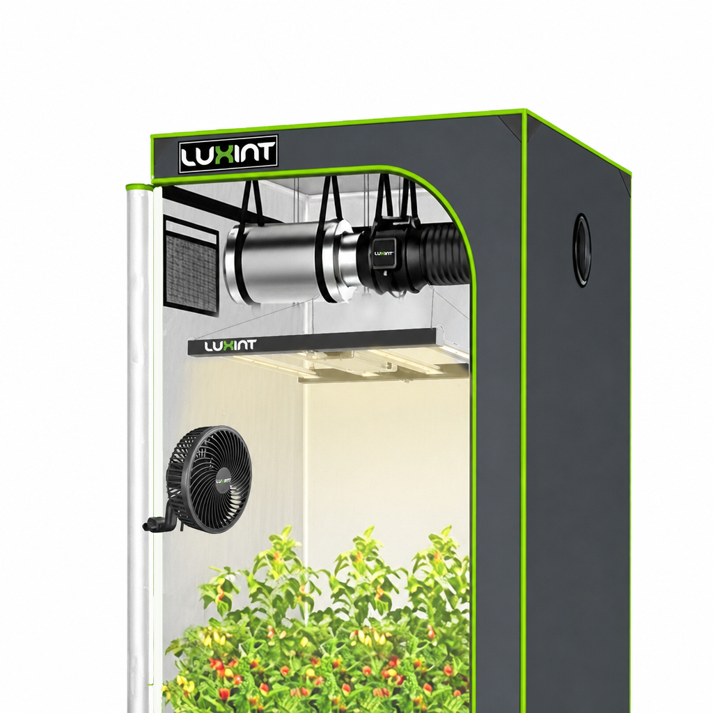 LUXINT 3x3 Starter Grow Tent Kit – 240W LED, 4" Inline Fan & Carbon Filter for Beginners