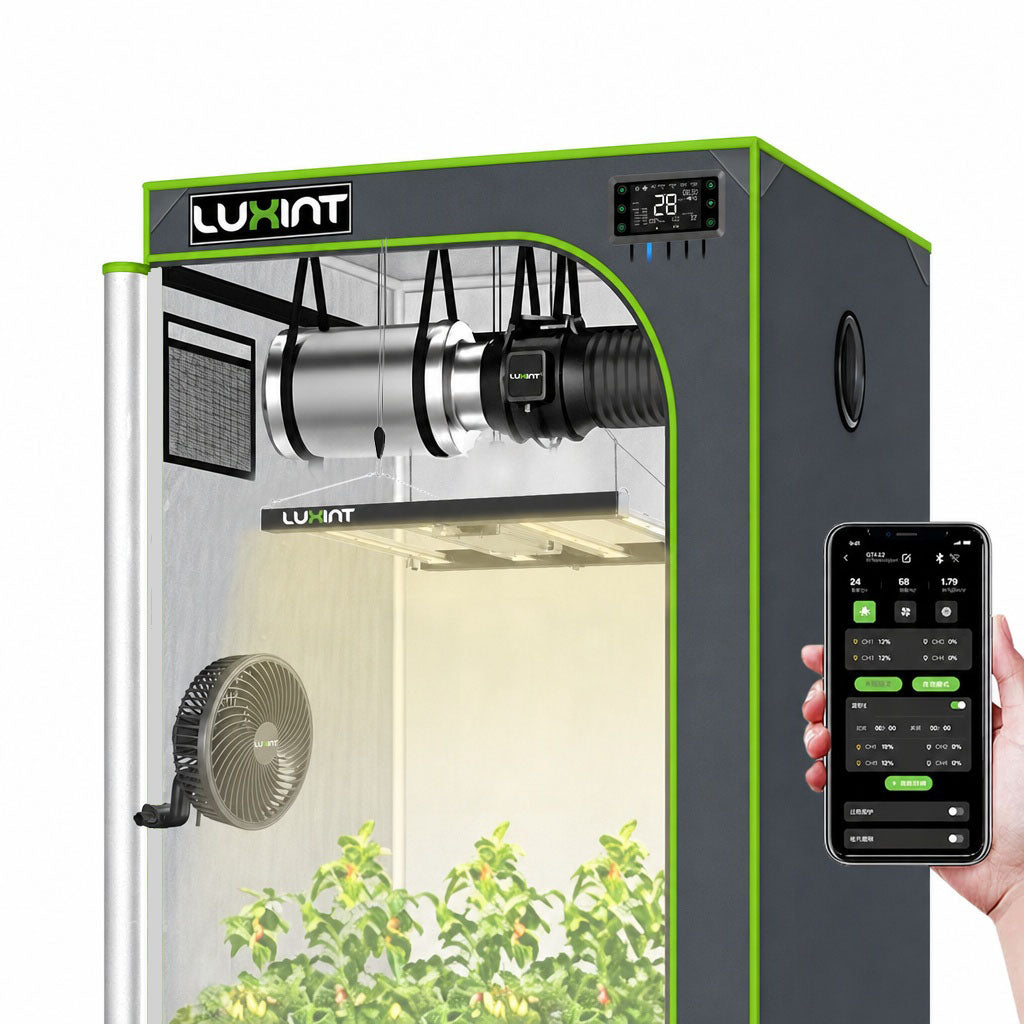Smart Grow Tent Kit, 3×3ft 3-Plant System -WiFi-Integrated Automatic Grow System with Full Spectrum LED Grow Light, Efficient Ventilation System + Controller