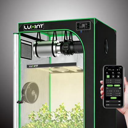 Smart Grow Tent Kit, 3×3ft 3-Plant System -WiFi-Integrated Automatic Grow System with Full Spectrum LED Grow Light, Efficient Ventilation System + Controller