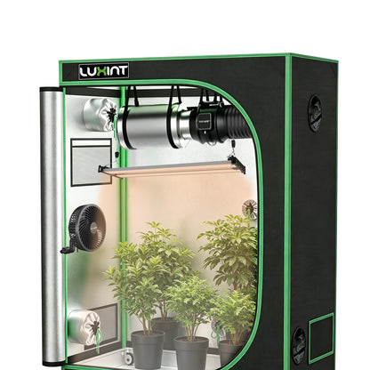 4x2ft Grow Tent Complete Kit – 240W Samsung LED Grow Light, 4" EC Fan & Carbon Filter, App-Compatible | LUXINT