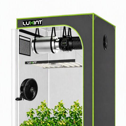 LUXINT 5x5 Starter Grow Tent Kit – 480W LED, 6" Inline Fan & Carbon Filter for Indoor Growing