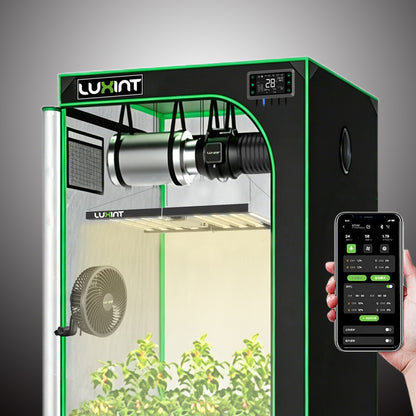 Smart Grow Tent Kit, 4×4ft 6-Plant System,WiFi-Integrated Automatic Grow System with Full Spectrum LED Grow Light, Efficient Ventilation System + Controller