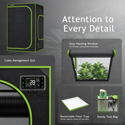 LUXINT 4x4 Starter Grow Tent Kit – 360W LED, 6" Inline Fan & Carbon Filter for Beginners