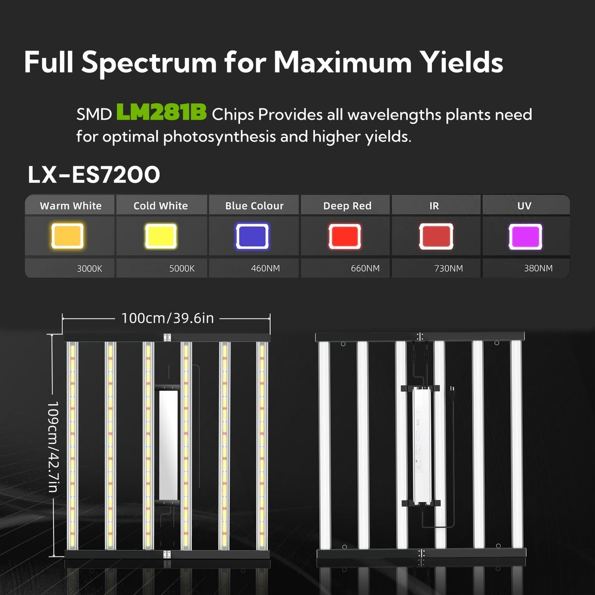 LUXINT 10x5 Complete Grow Tent Kit – 2x720W LED, Smart Controller, 8" Ventilation System