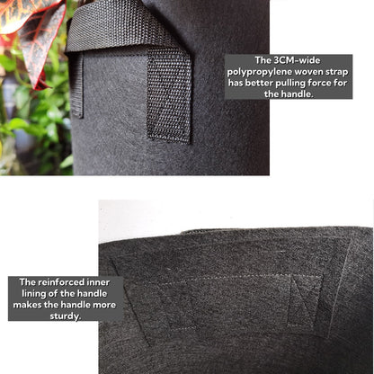 5 Gallon Grow Bags 5-Pack Black Thickened Nonwoven Fabric Pots with Handles