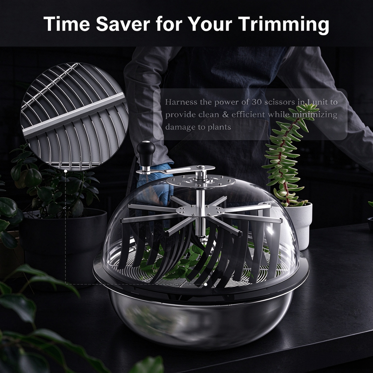 Bowl bud trimmer LUXINT bowl trimmer, wet or dry bowl trimmer for herb and leaf processing