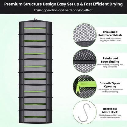 Foldable flat mesh drying rack, mesh laundry drying rack for clothes, food and pasta drying