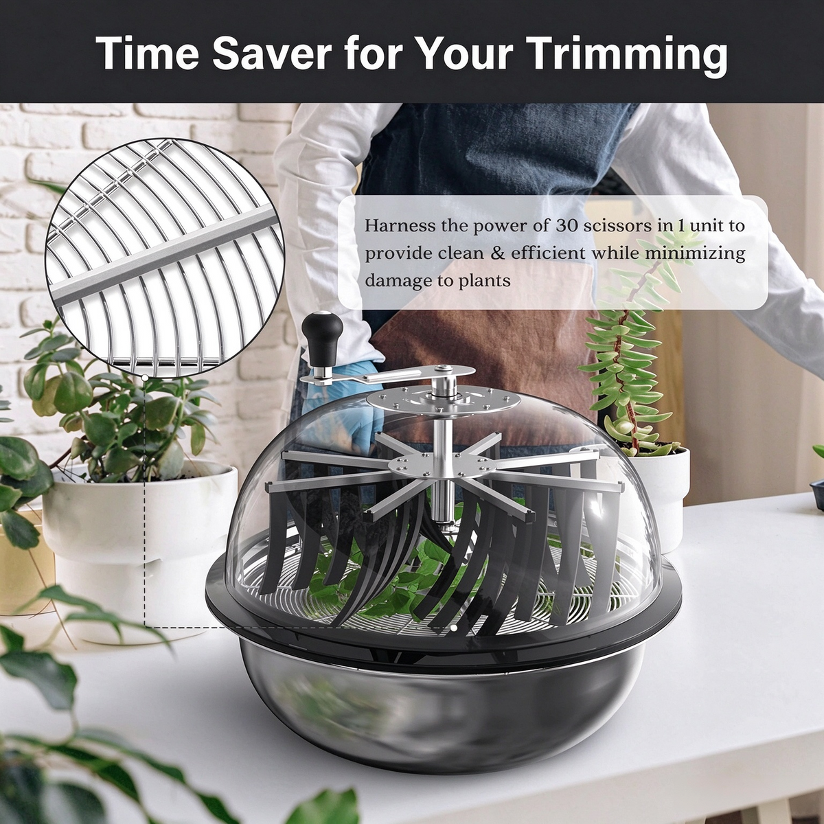 LUXINT bowl trimmer, electric bud bowl trimmer with sharp bowl trimmer blades for wet or dry bud trimming