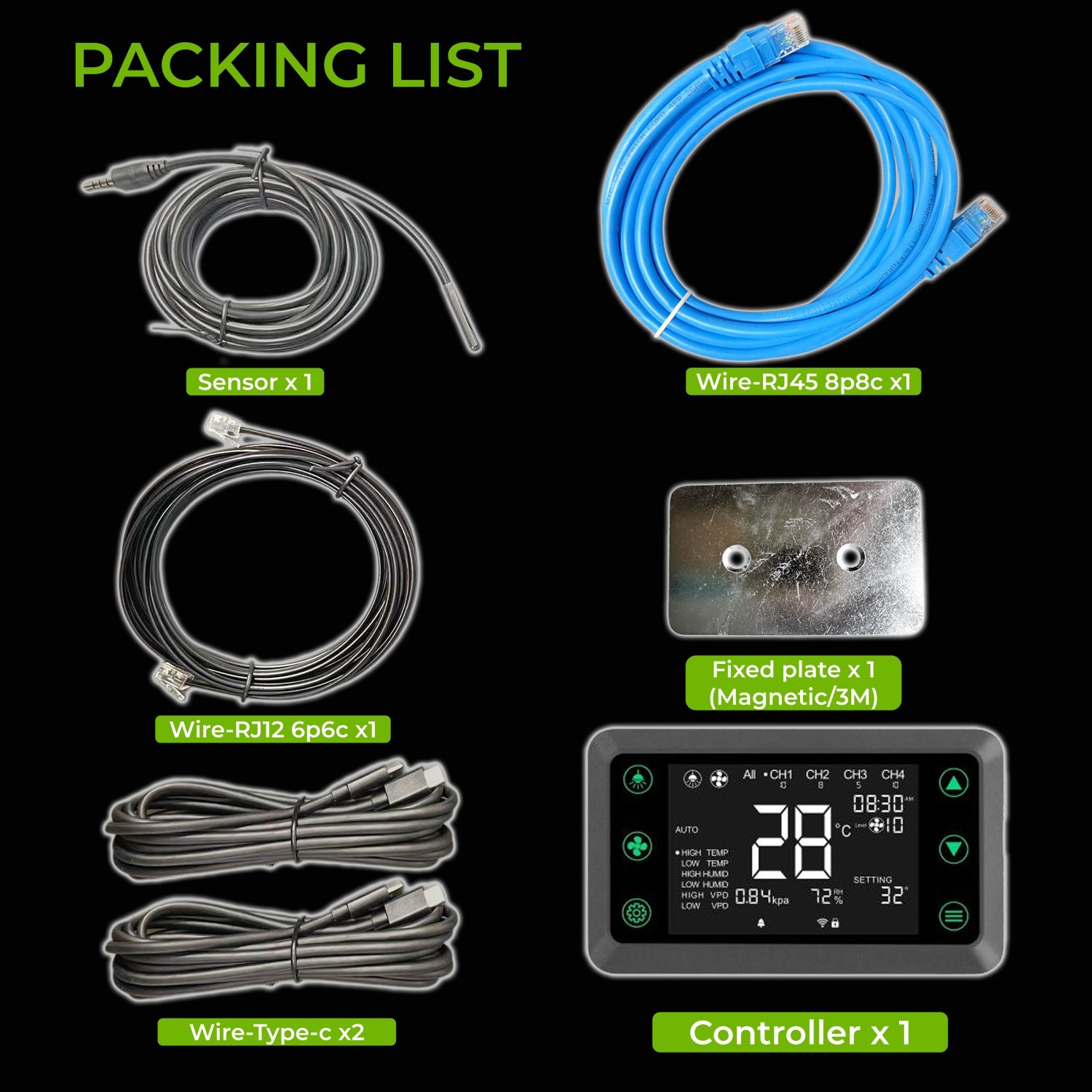 All in one hydroponic smart grow tent controller real-time data logging temperature humidity sensor display