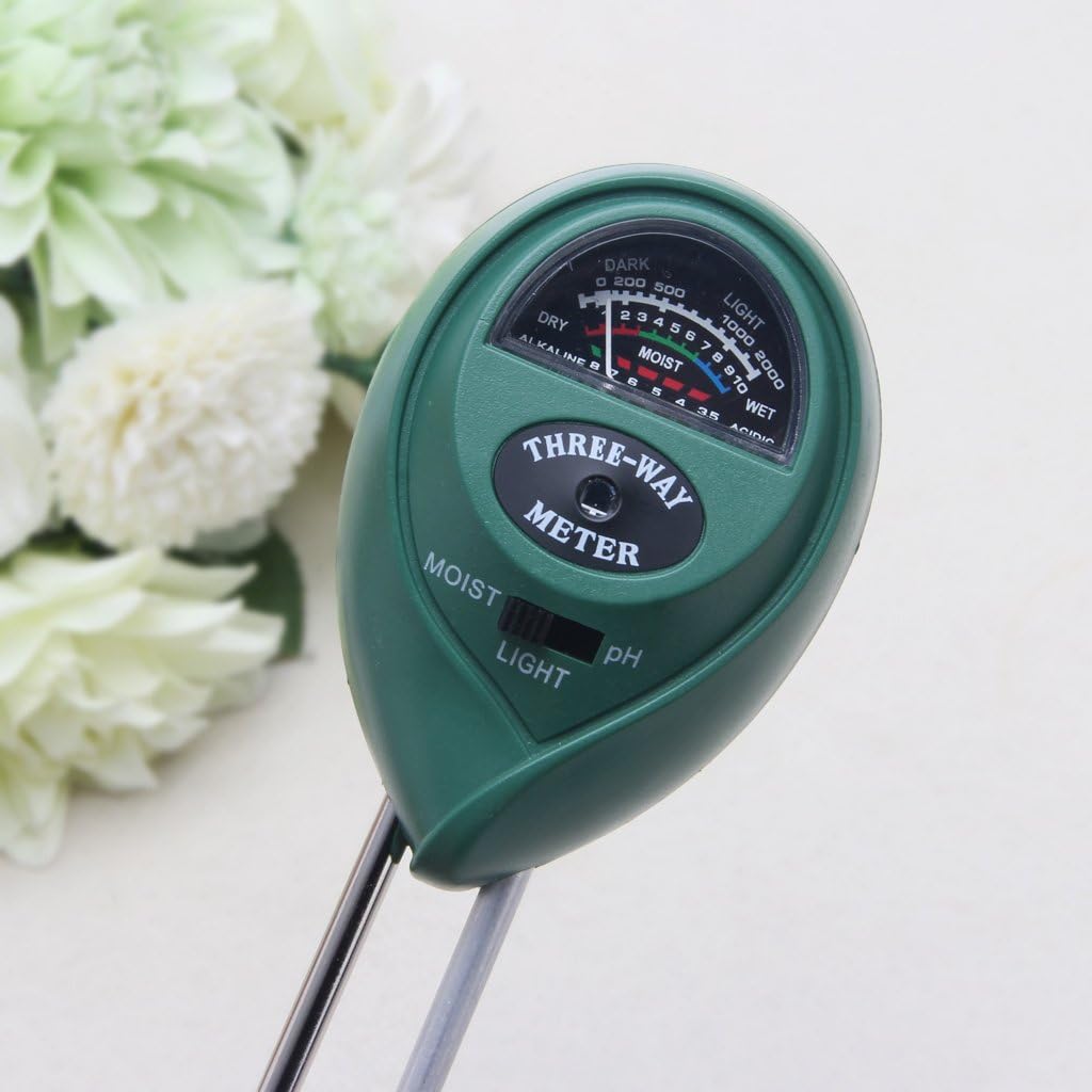 Soil tester equipment diagram, dual soil ph tester probe, specs of soil tester 3in1 for planting.