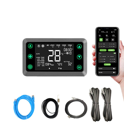 All in one hydroponic smart grow tent controller real-time data logging temperature humidity sensor display