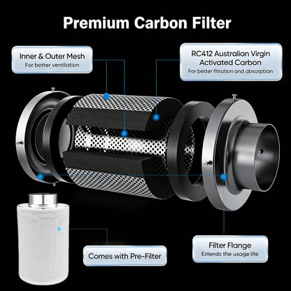 6" carbon filter for grow tent kit