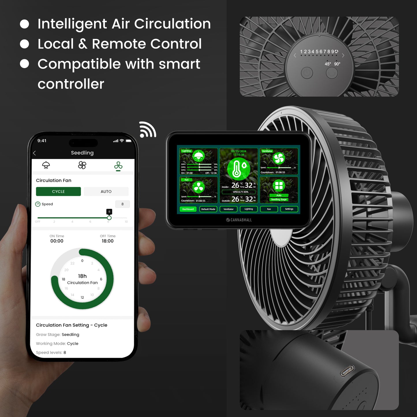 Clip on fan for 4x4 grow tent kit