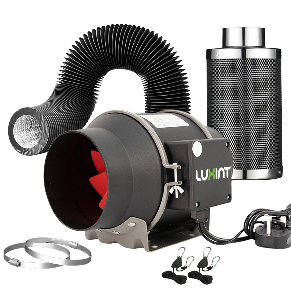 4" Inline Fan & Carbon Filter Kits For Grow Tent