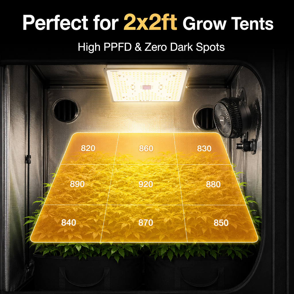 Full Spectrum Quantum Board LED Grow Light,100W Smart Dimmable & High PPFD for Indoor Plants Seedling Vegetables Bloom