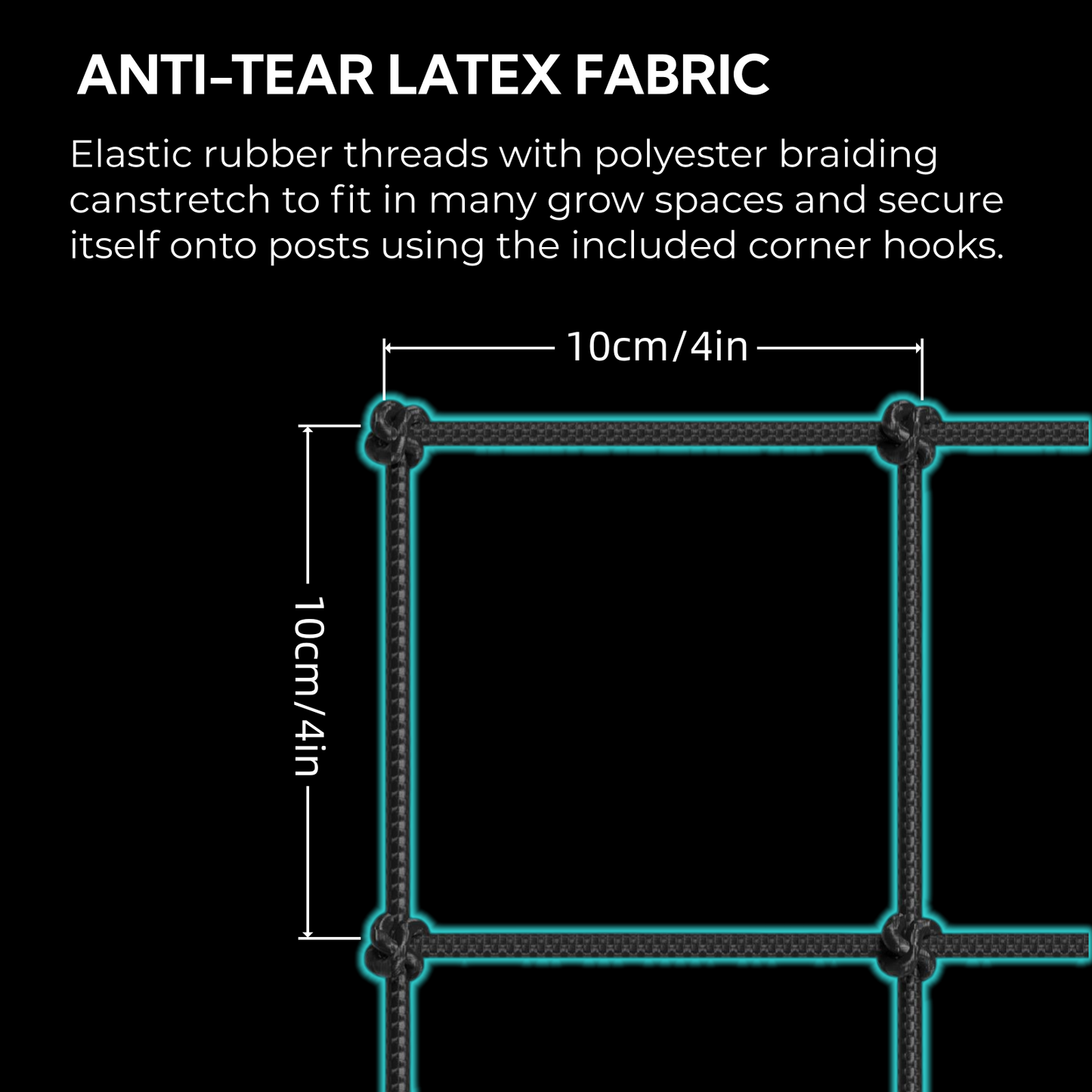 Elastic scrog net 4x4 plant support net for indoor grow tent cultivation