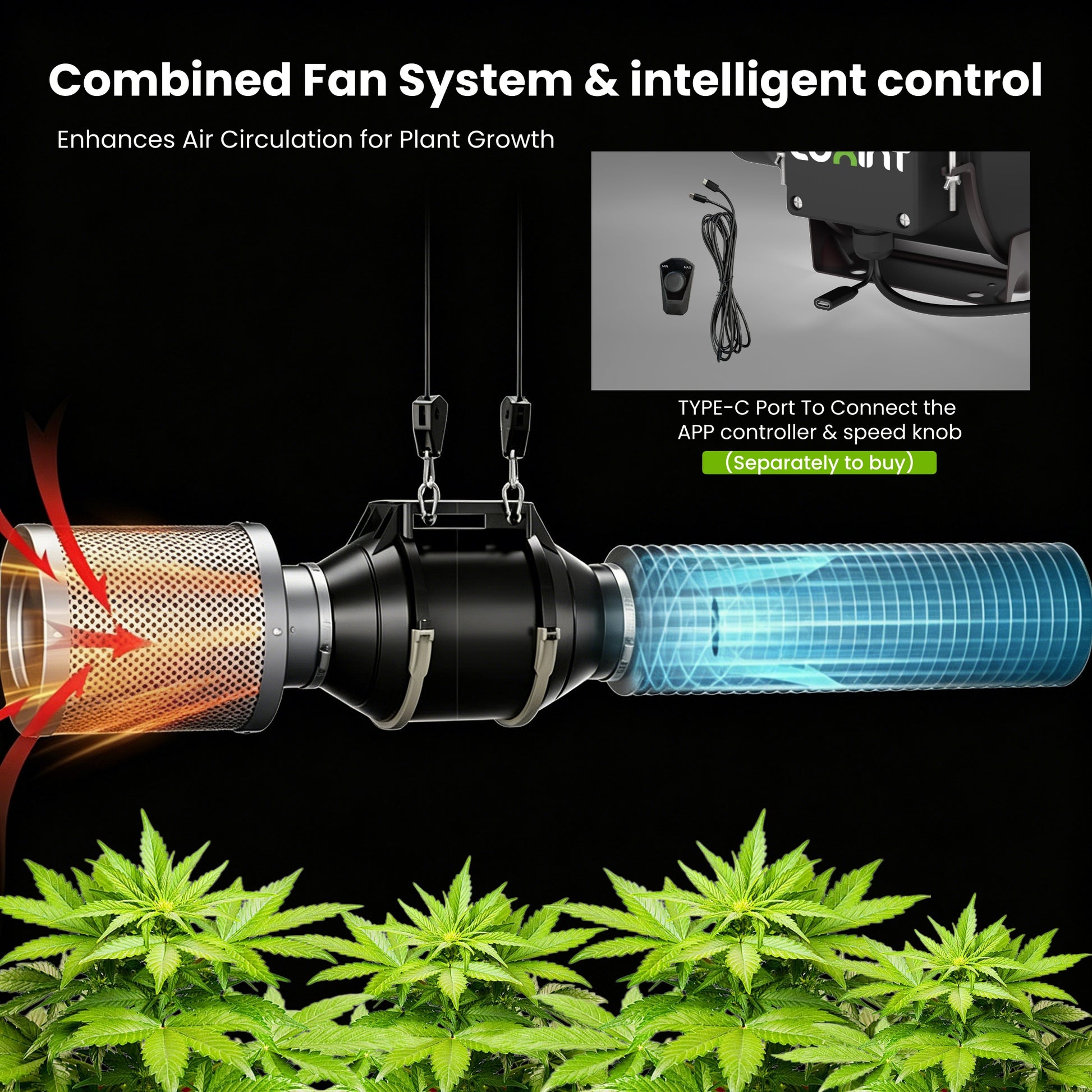 inline duct fan with carbon filter for grow tent kit 