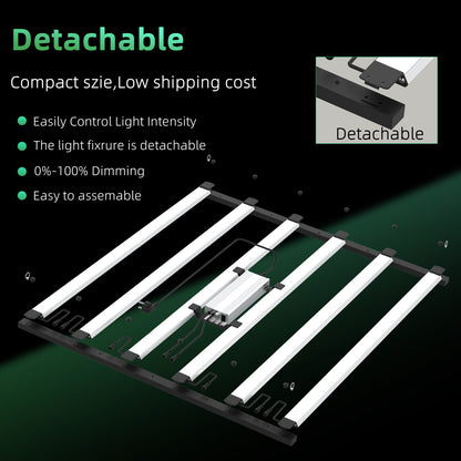 LUXINT 720W LED Grow Light Dismountable – Full Spectrum, 5x5ft Coverage, Deep Canopy Penetration, GrowHub Compatible