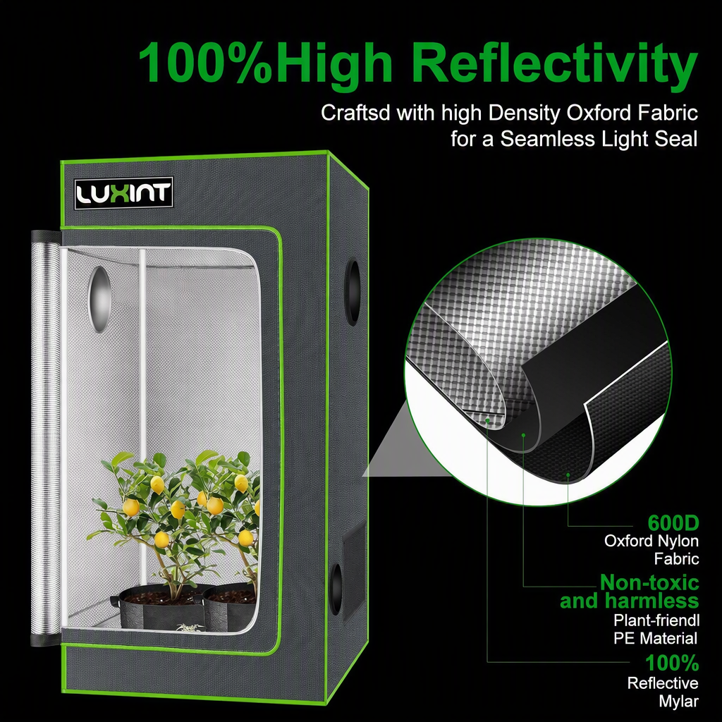 Starter Grow Tent Kit For Beginners, 2×2ft 1-2 Plant System -100W Grow Light, 4" Inline Fan & Carbon Filter & Grow Tools