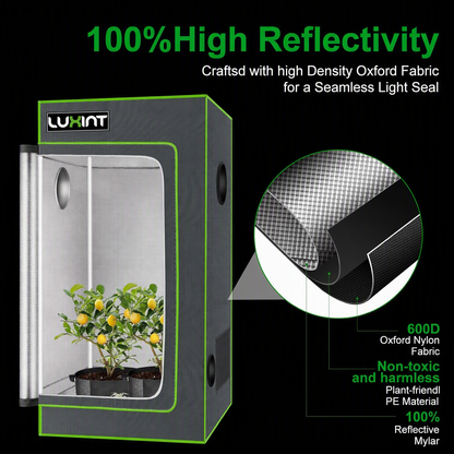 LUXINT 4x4 Starter Grow Tent Kit – 360W LED, 6" Inline Fan & Carbon Filter for Beginners